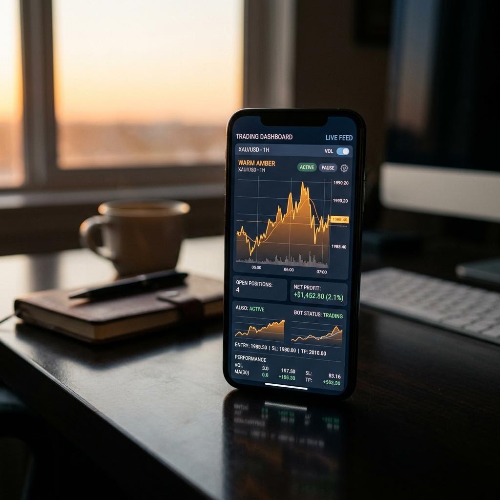Zmurkenaun AI crypto trading platform interface på smartphone